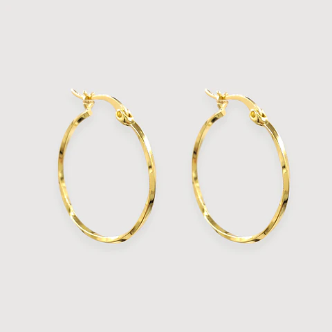 Argollas Aire | Plata 925 baño de oro 18k
