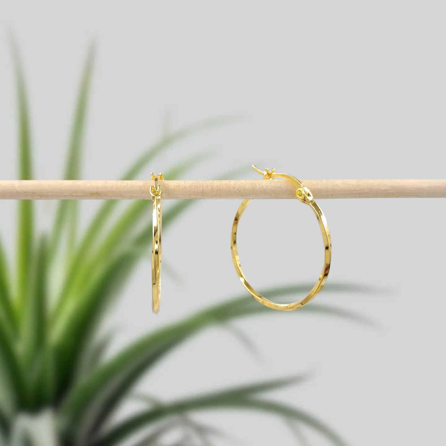 Argollas Aire | Plata 925 baño de oro 18k 4
