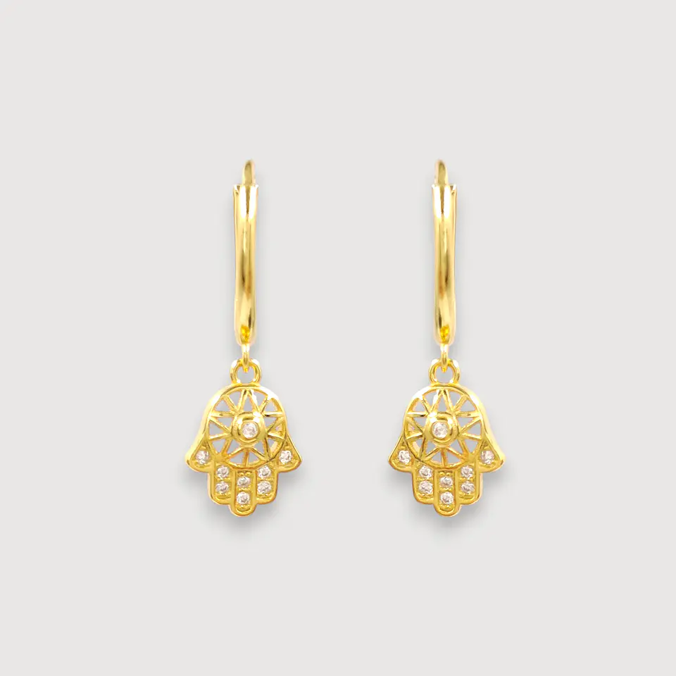 Argollas Amuleto | Plata 925 baño de oro 18k 1