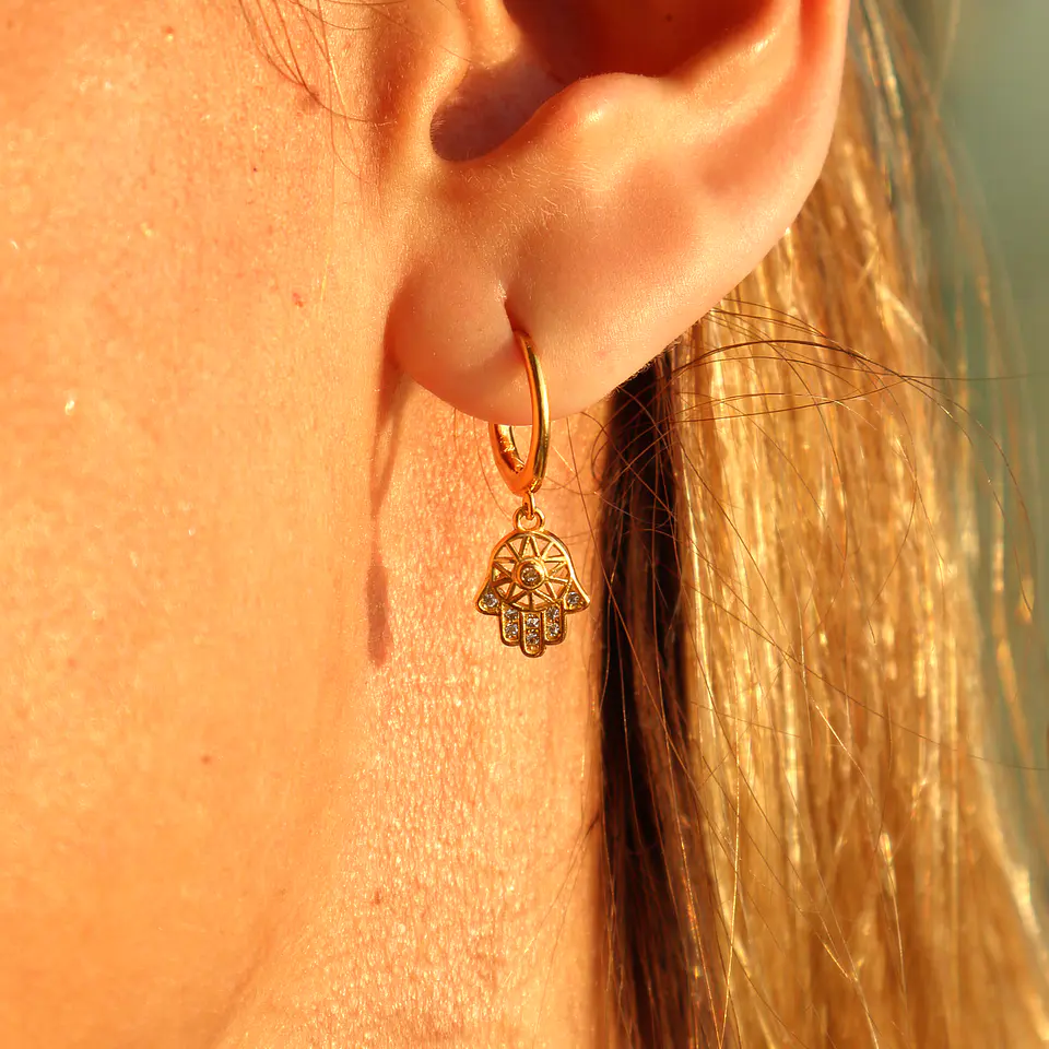Argollas Amuleto | Plata 925 baño de oro 18k 2