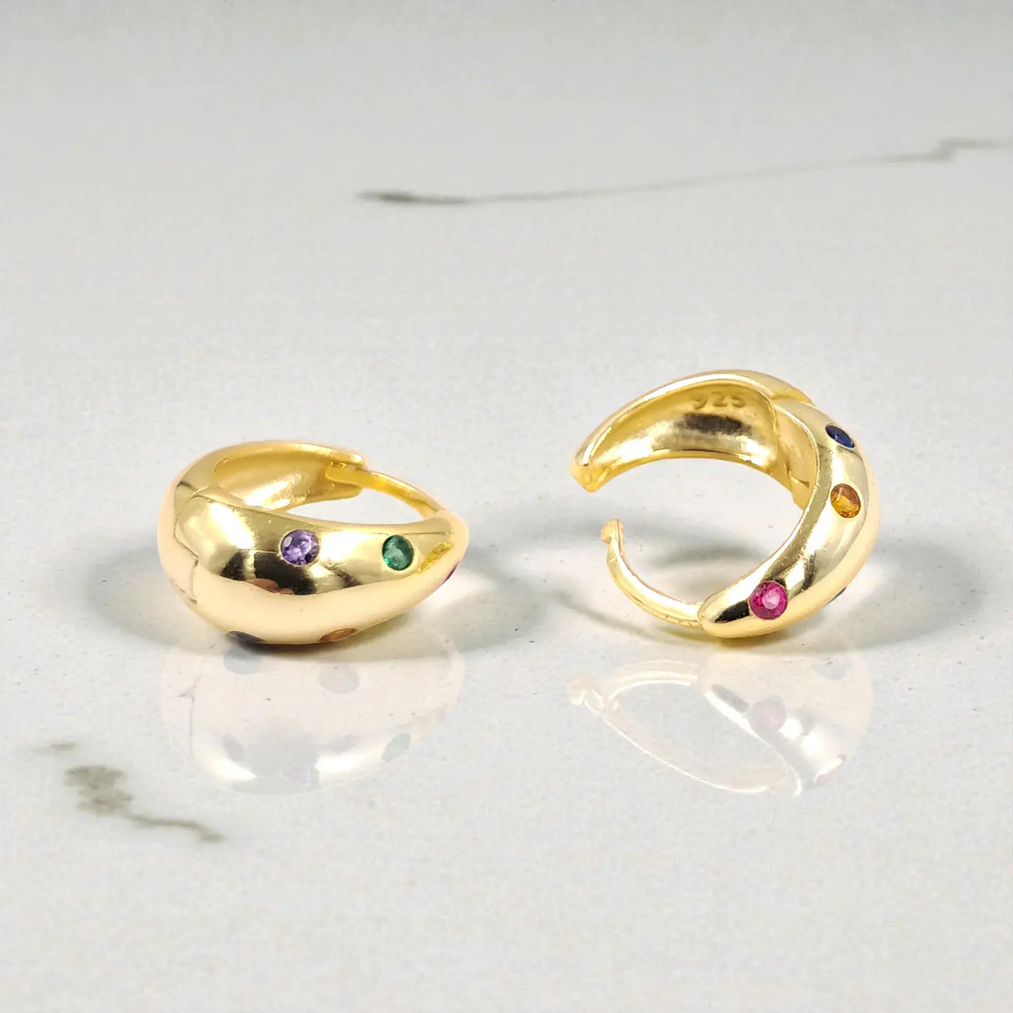 Argollas Alegría | Plata 925 baño de oro 18k 3