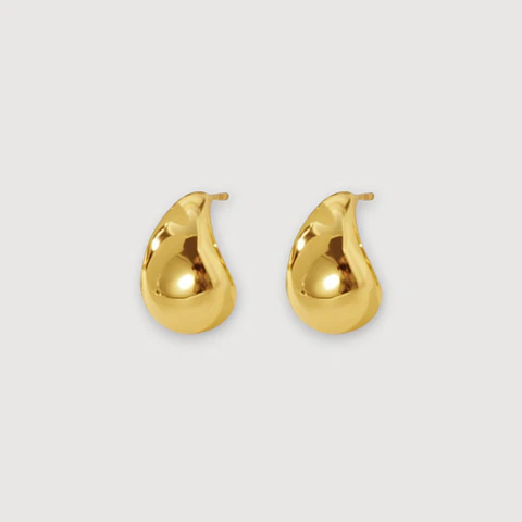 Aros Gota | Plata 925 baño de oro 18k