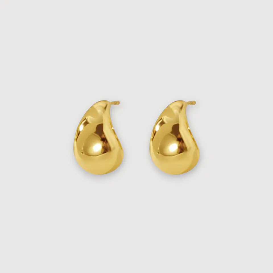 Aros Gota | Plata 925 baño de oro 18k 1