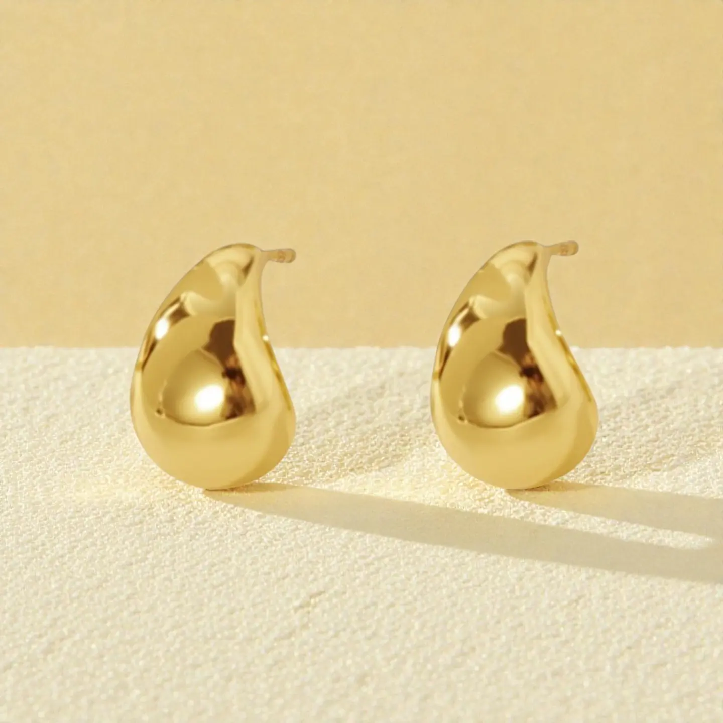 Aros Gota | Plata 925 baño de oro 18k 3