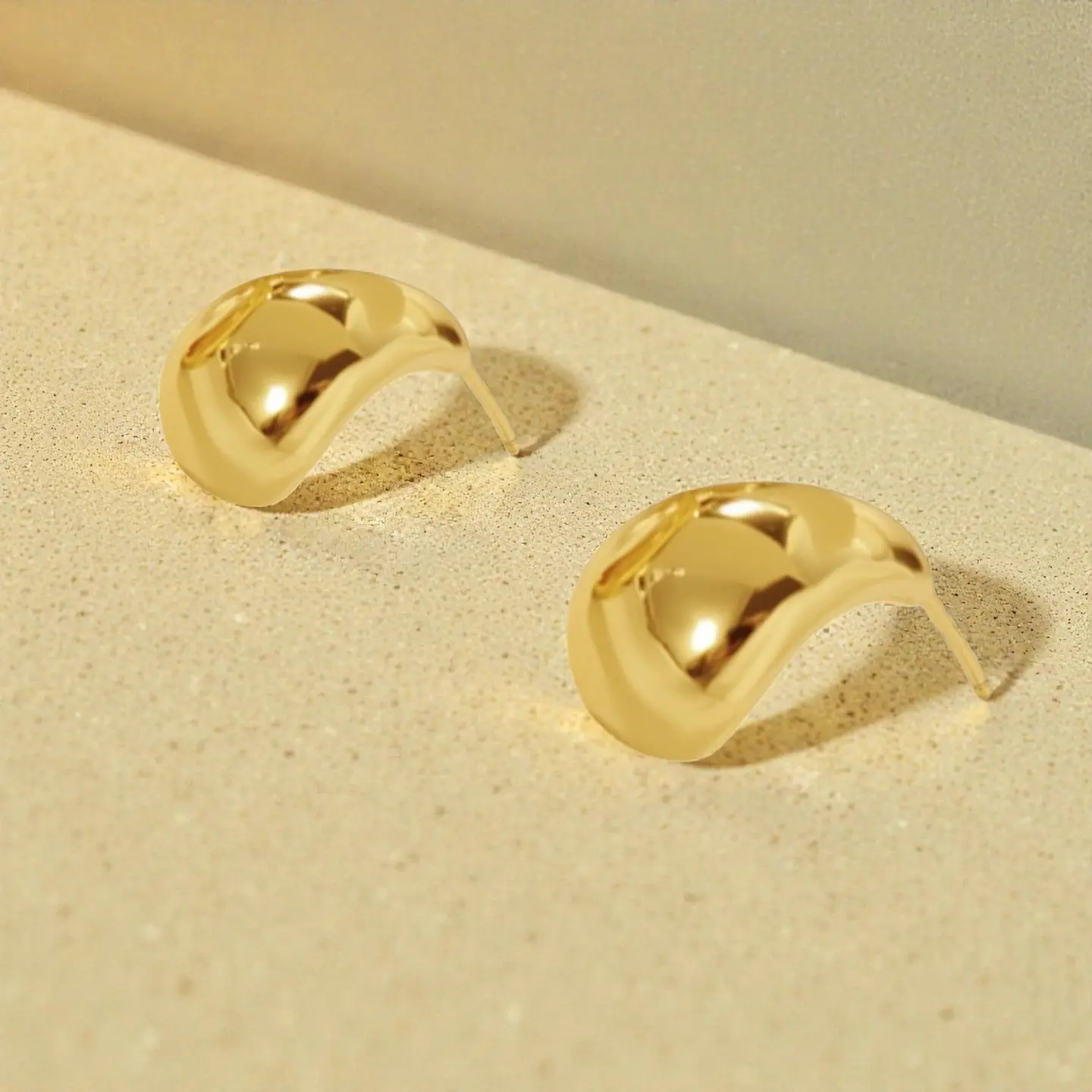 Aros Gota | Plata 925 baño de oro 18k 5