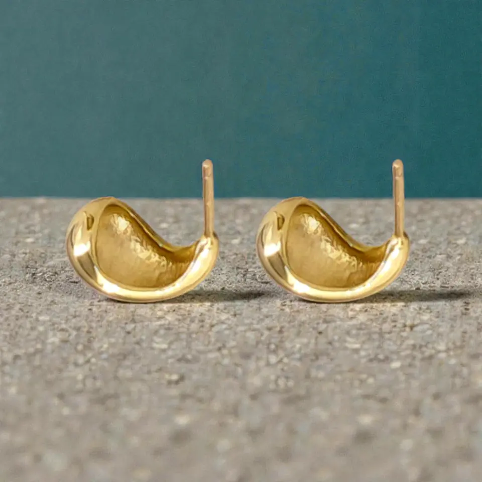 Aros Gota | Plata 925 baño de oro 18k 6