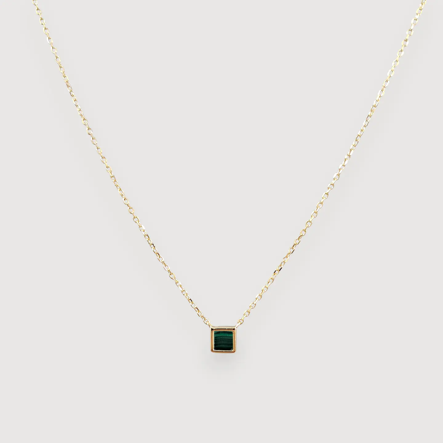 Collar Malaquita | Plata 925 baño de oro 18k 1