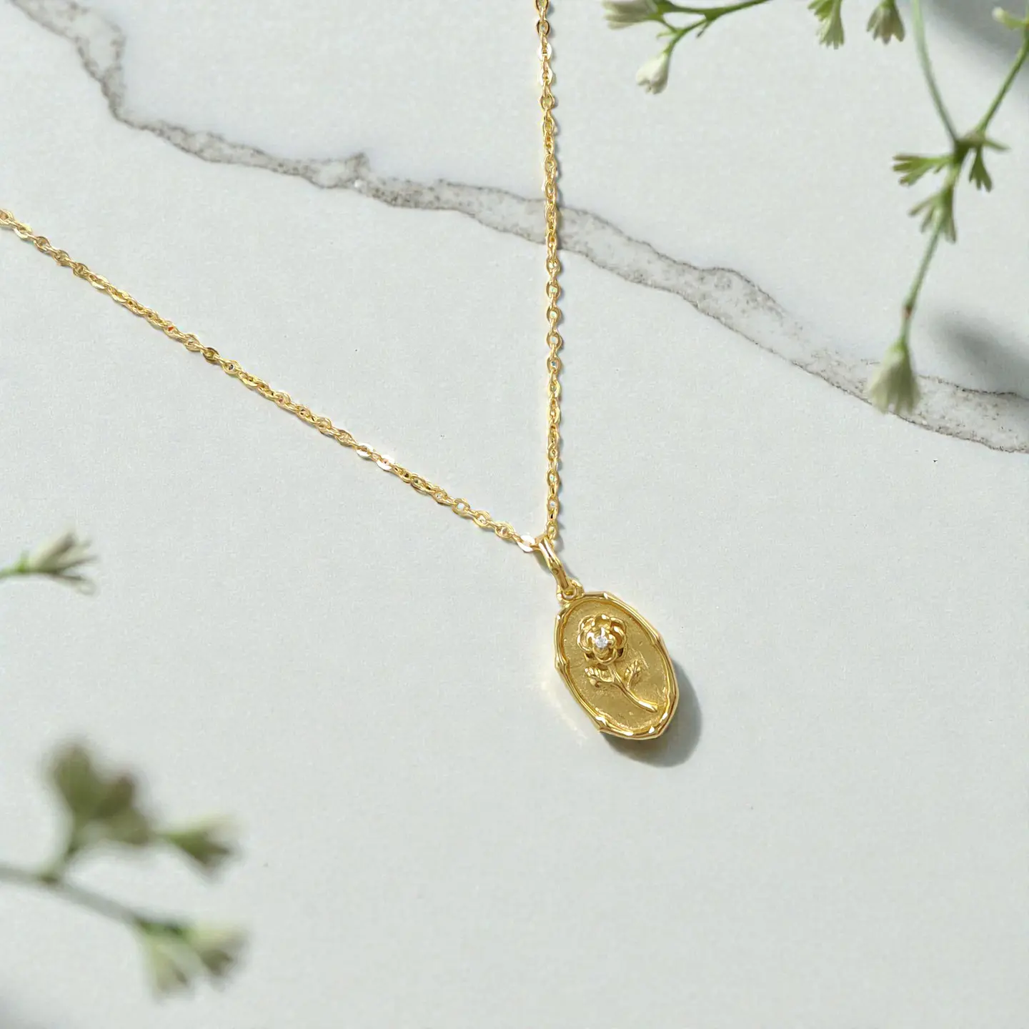 Collar Florina | Plata 925 baño de oro 18k 2