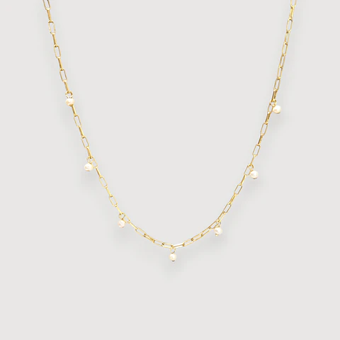Collar Perlina | Plata 925 baño de oro 18k