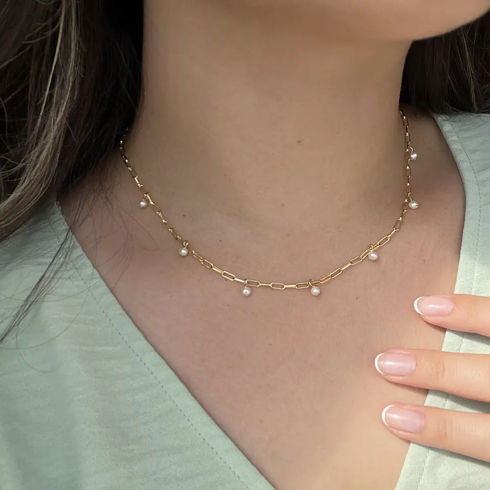 Collar Perlina | Plata 925 baño de oro 18k 5