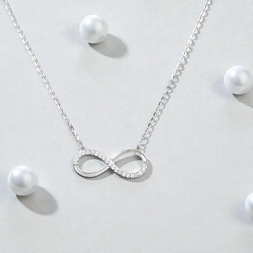 Collar Infinito | Plata 925 baño de rodio 4