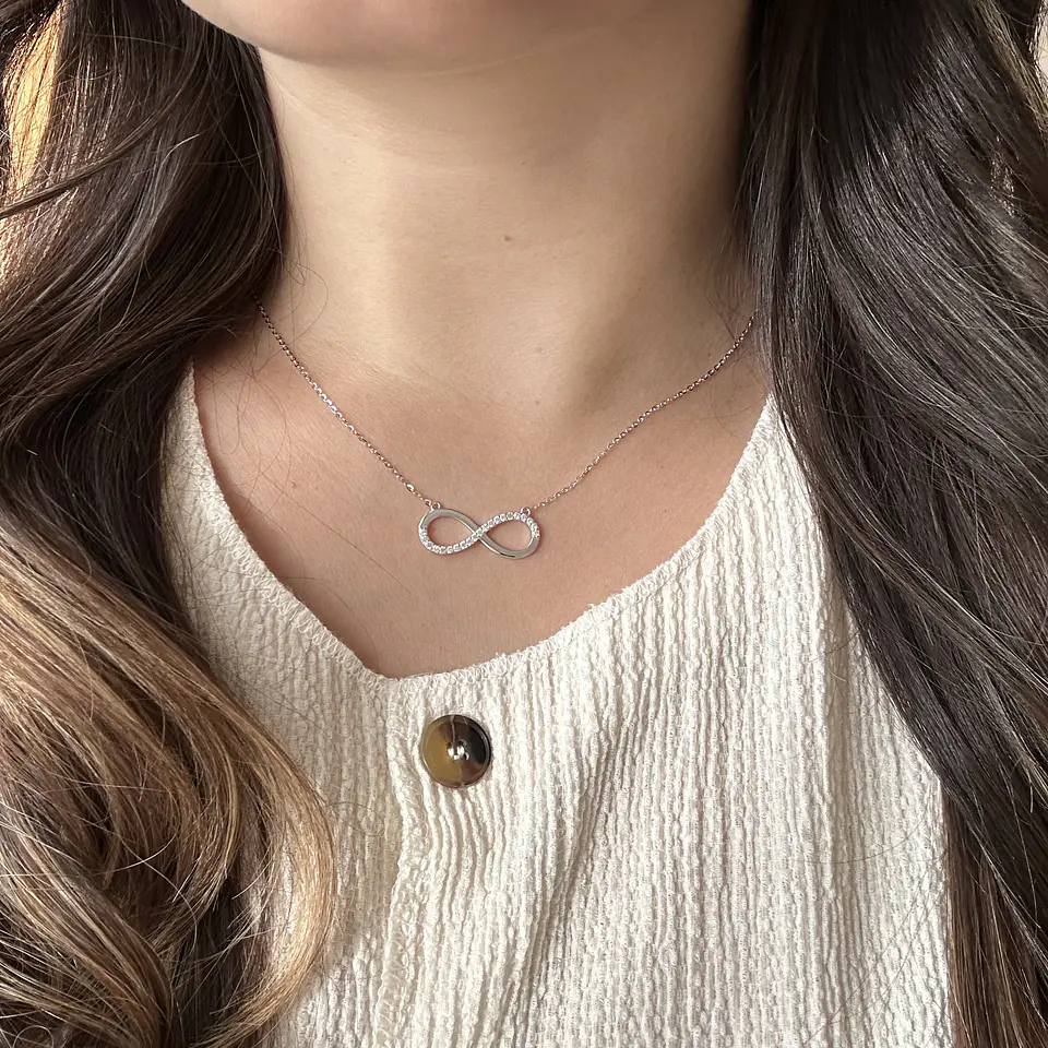 Collar Infinito | Plata 925 baño de rodio 6