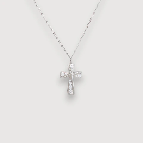 Collar Cruz | Plata 925 baño de rodio