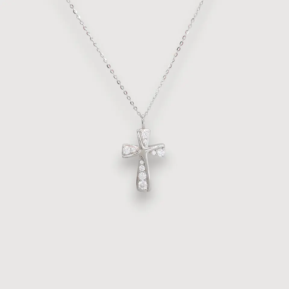 Collar Cruz | Plata 925 baño de rodio 1