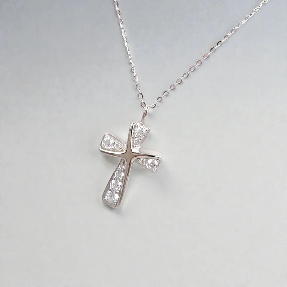 Collar Cruz | Plata 925 baño de rodio 4