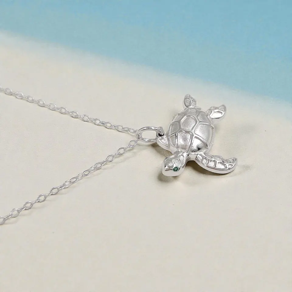 Collar Tortuga | Plata 925 baño de rodio 4