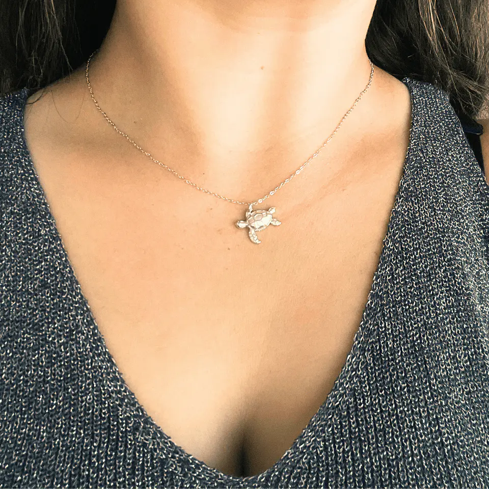 Collar Tortuga | Plata 925 baño de rodio 5
