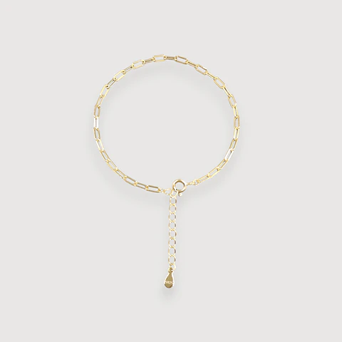 Pulsera Paper Clip | Plata 925 baño de oro 18k