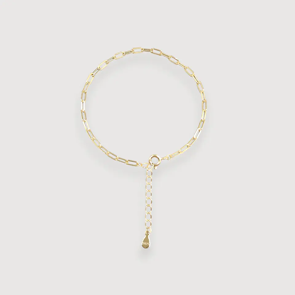 Pulsera Paper Clip | Plata 925 baño de oro 18k 1