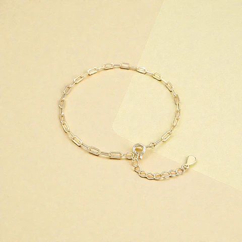 Pulsera Paper Clip | Plata 925 baño de oro 18k