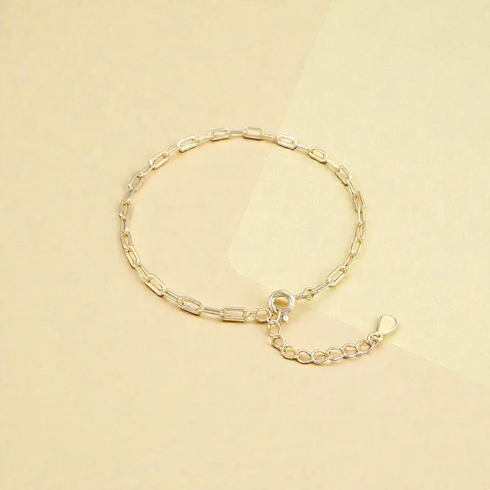 Pulsera Paper Clip | Plata 925 baño de oro 18k 2