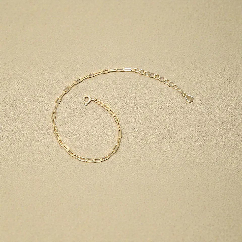 Pulsera Paper Clip | Plata 925 baño de oro 18k 3
