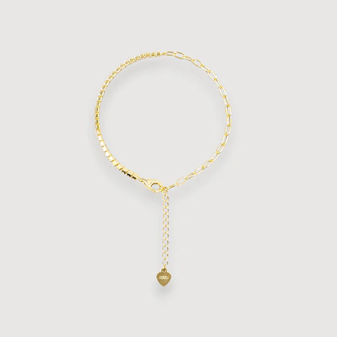 Pulsera Dúo Blanca | Plata 925 baño de oro 18k