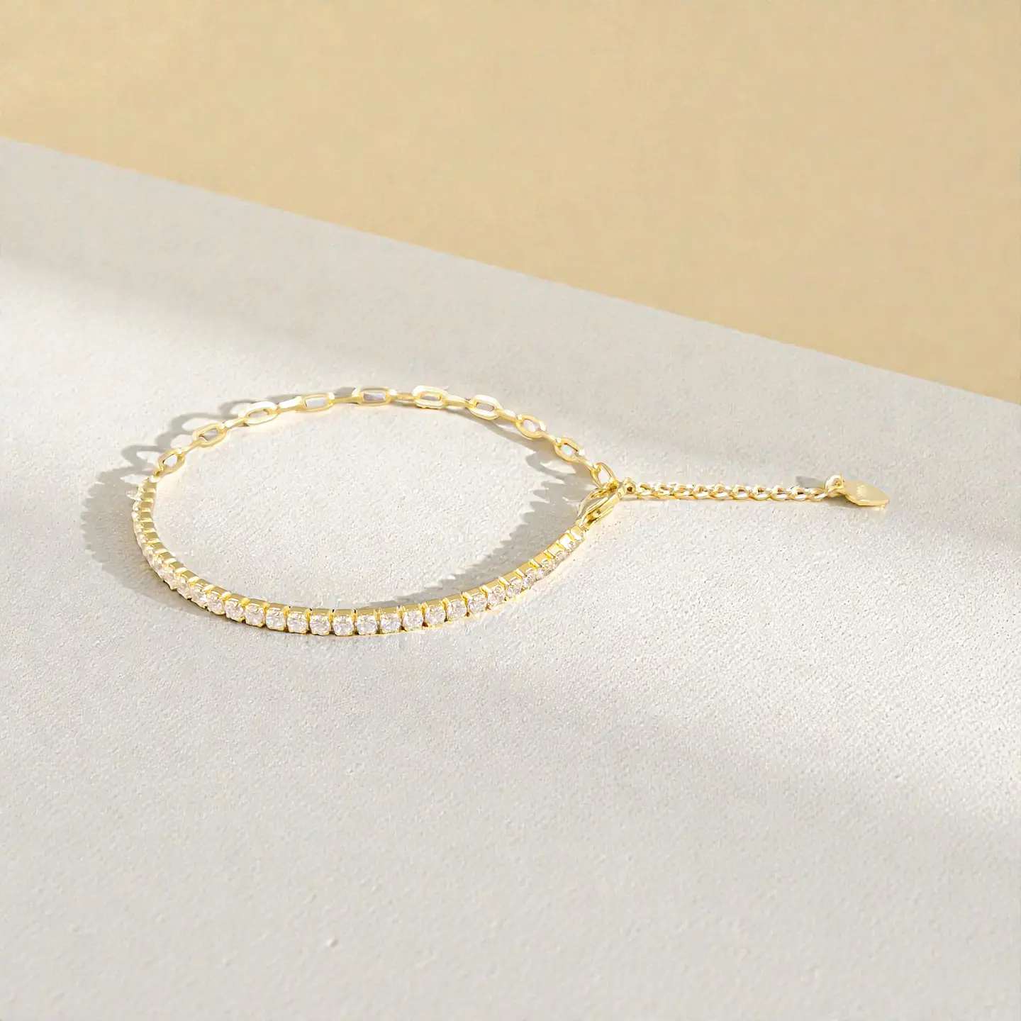 Pulsera Dúo Blanca | Plata 925 baño de oro 18k 2