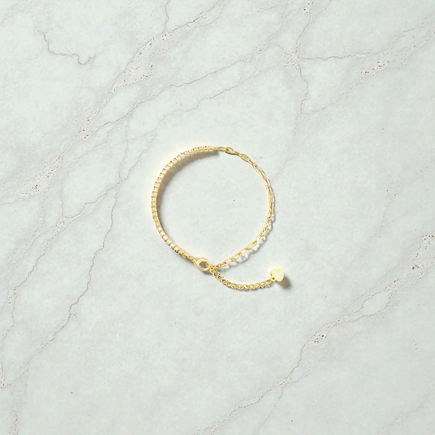 Pulsera Dúo Blanca | Plata 925 baño de oro 18k 4