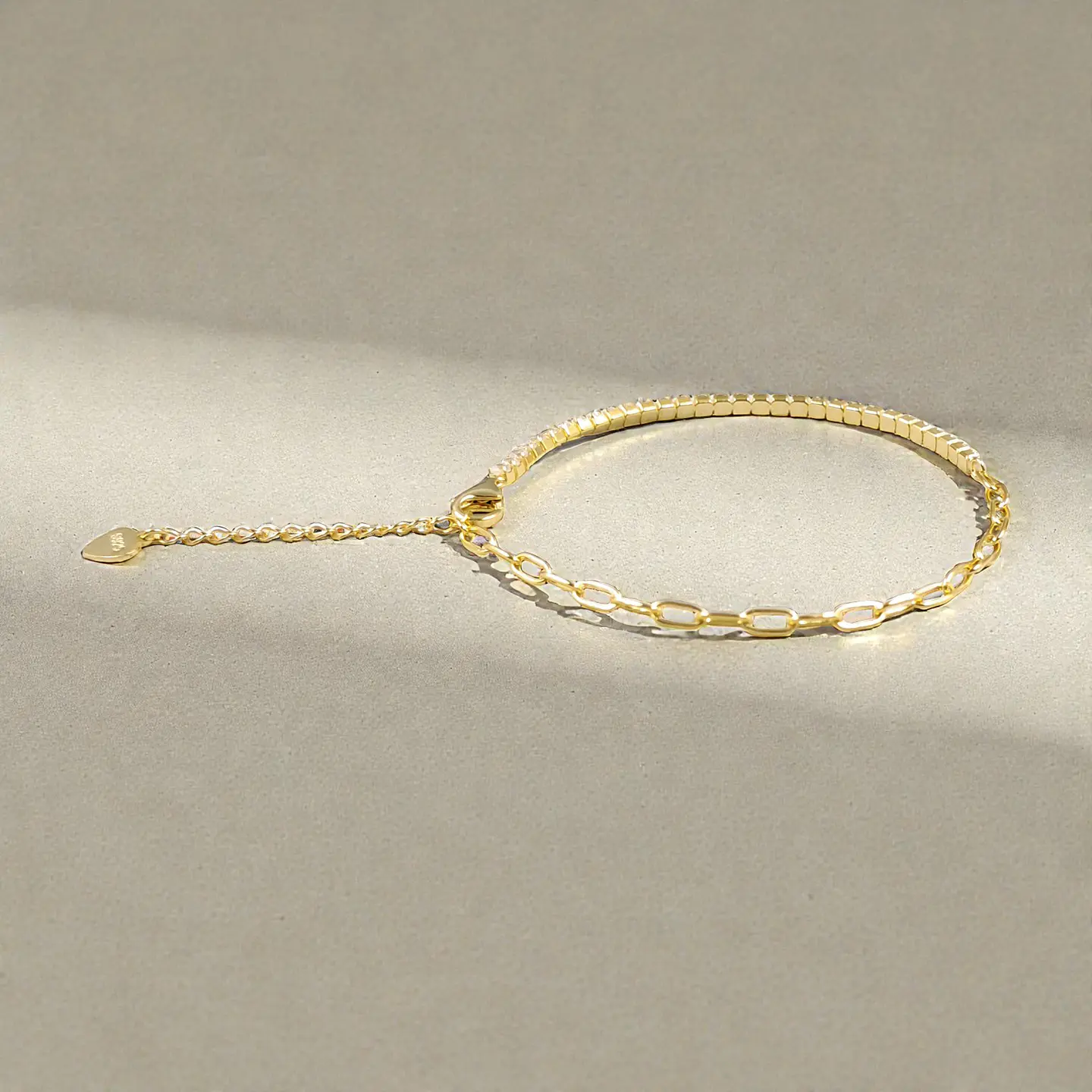 Pulsera Dúo Blanca | Plata 925 baño de oro 18k 5