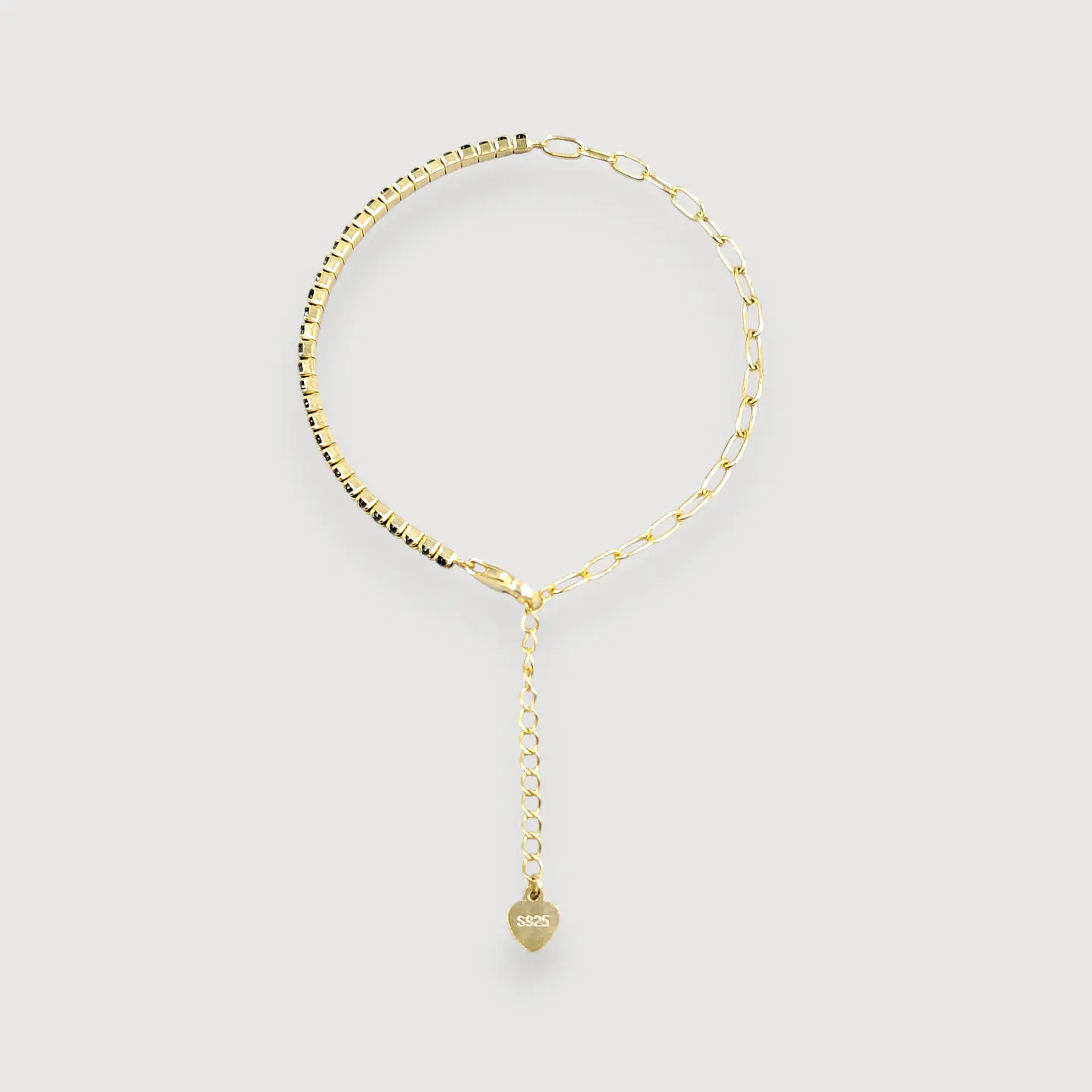Pulsera Dúo Negra | Plata 925 baño de oro 18k 1