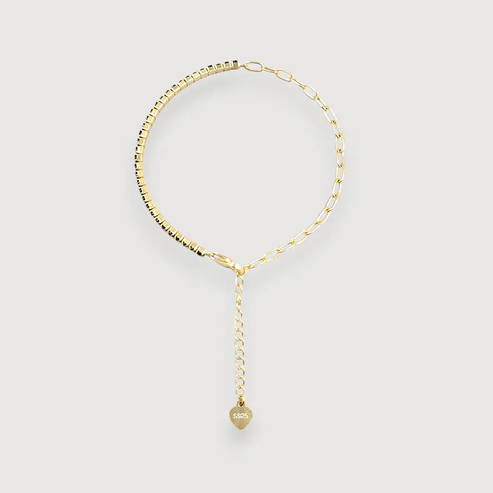 Pulsera Dúo Negra | Plata 925 baño de oro 18k 1