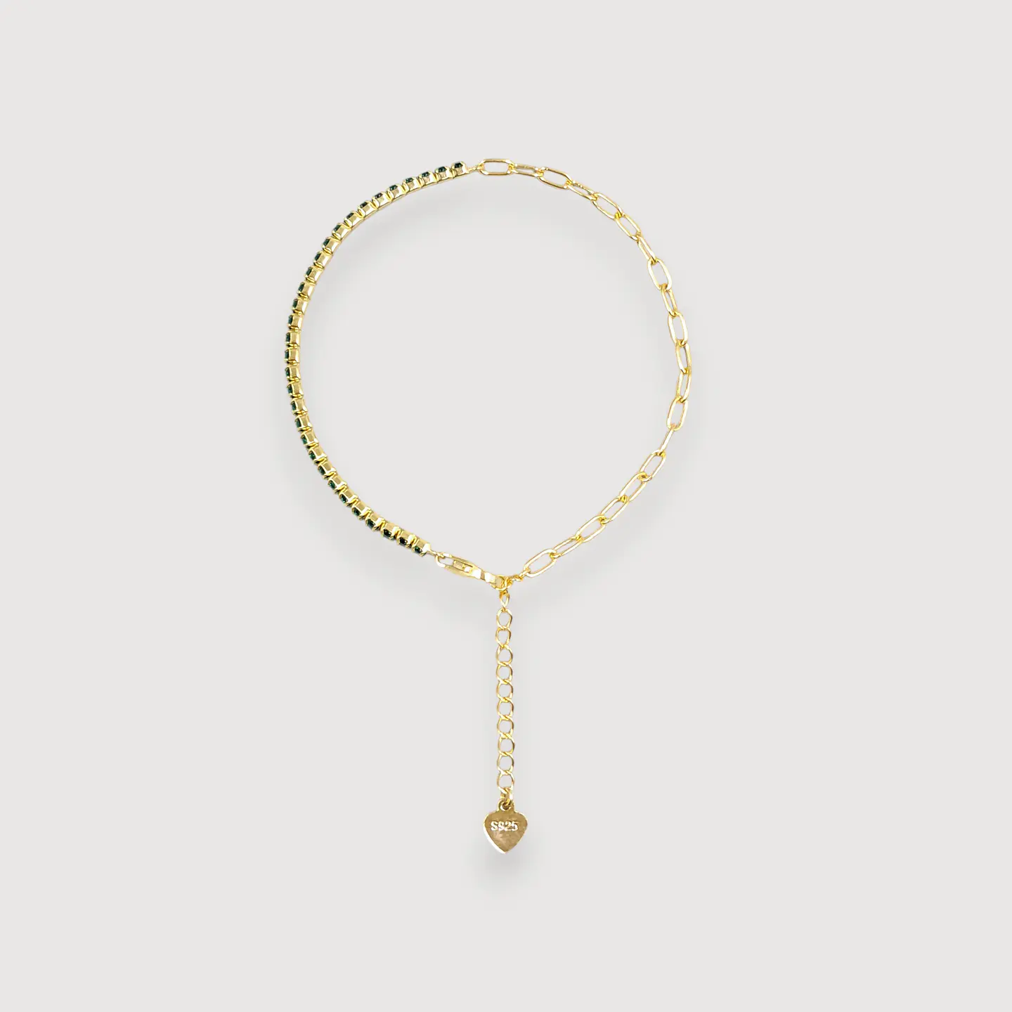 Pulsera Dúo Verde | Plata 925 baño de oro 18k 1