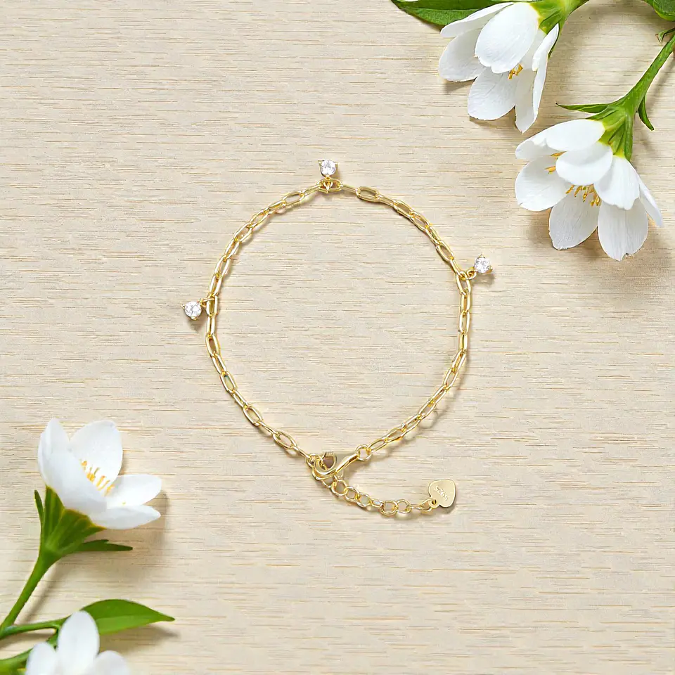 Pulsera Riviera | Plata 925 baño de oro 18k 5