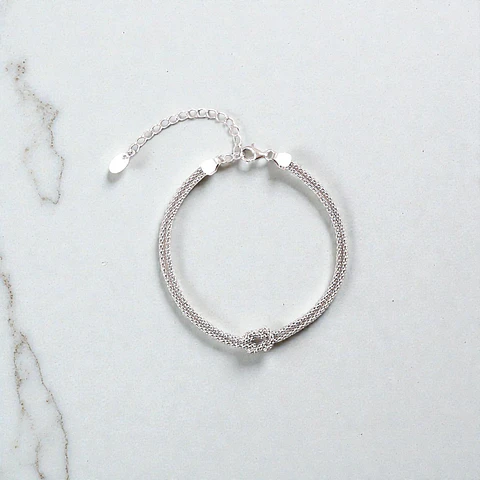 Pulsera Nudo | Plata 925 baño de rodio