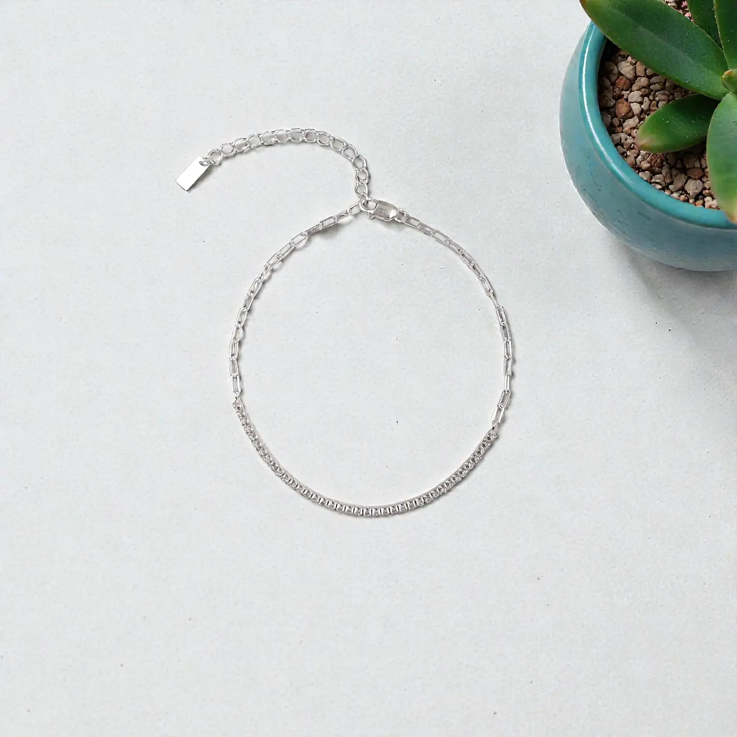 Pulsera Laura | Plata 925 baño de rodio 6