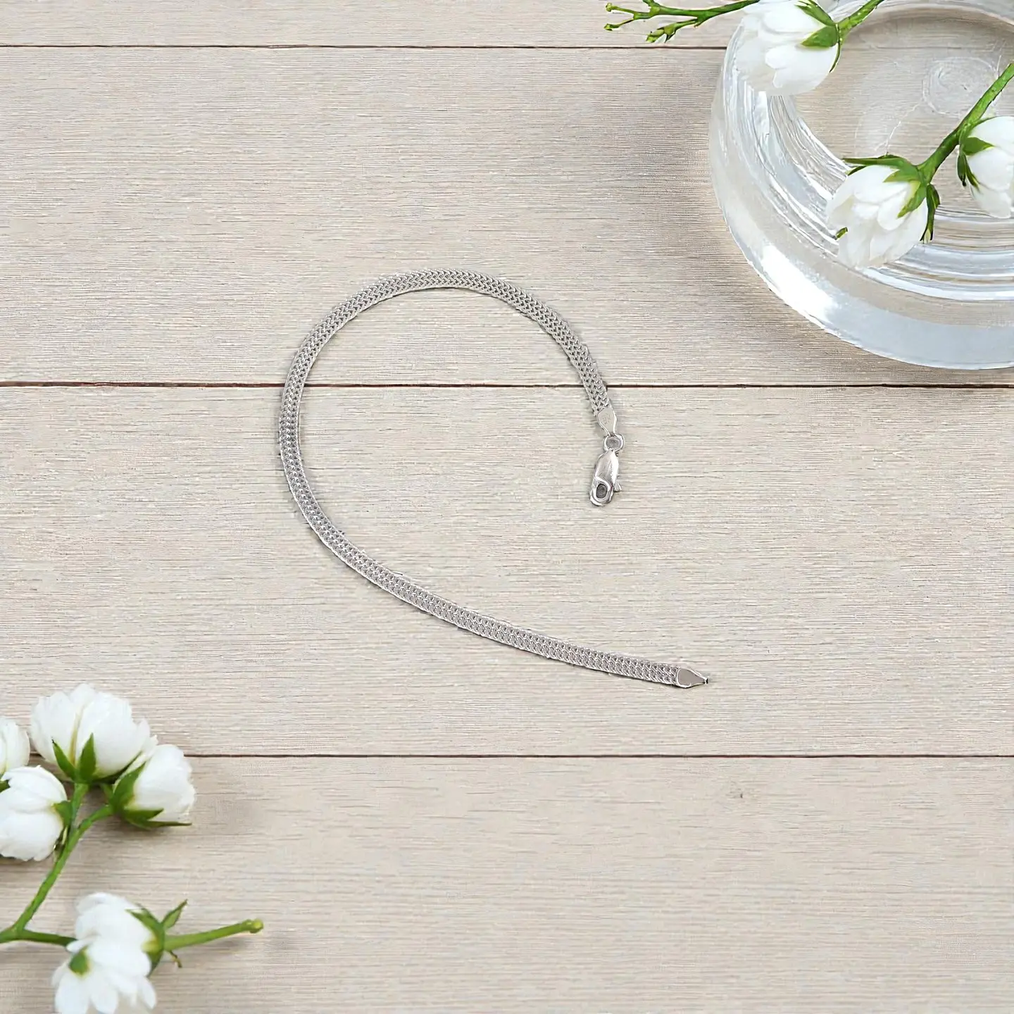 Pulsera Espiga | Plata 925 baño de rodio 5