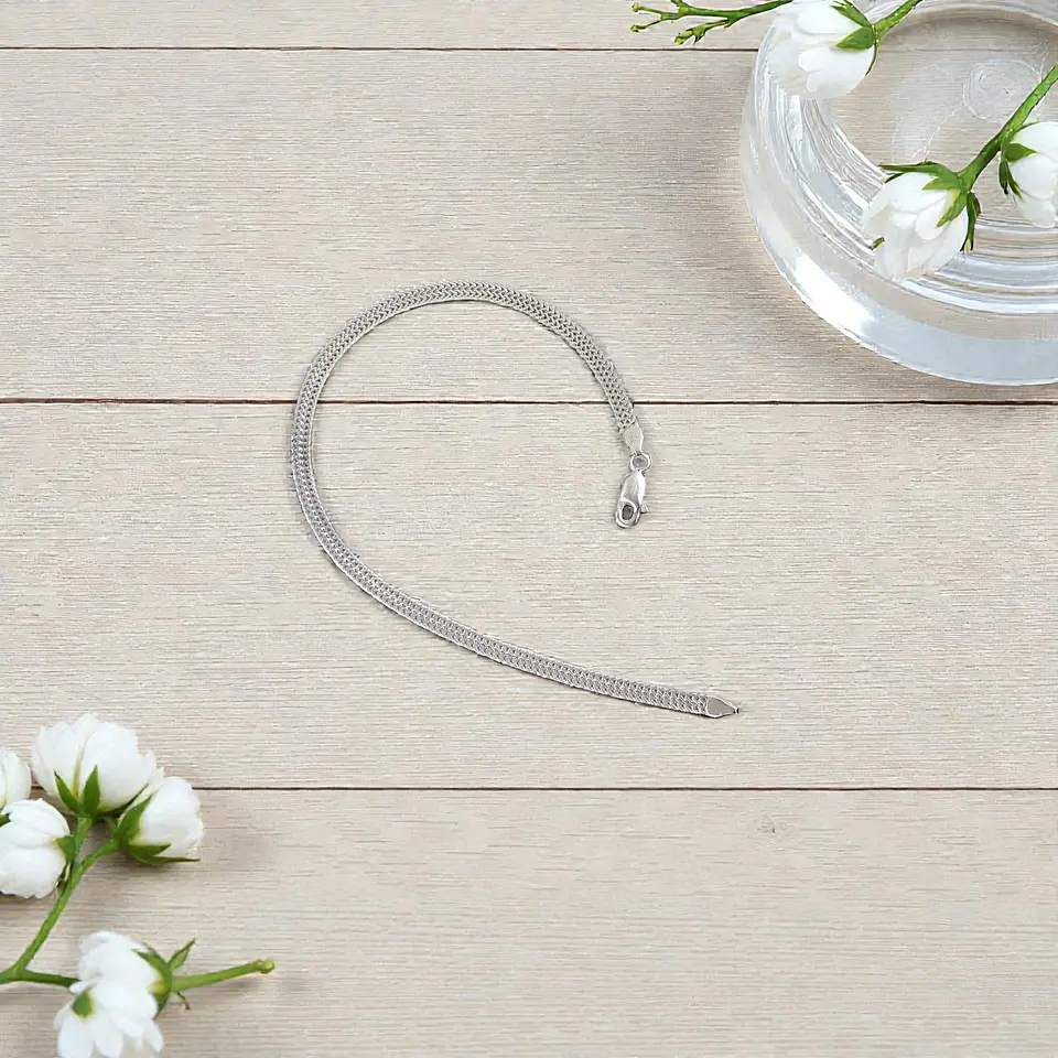 Pulsera Espiga | Plata 925 baño de rodio 5