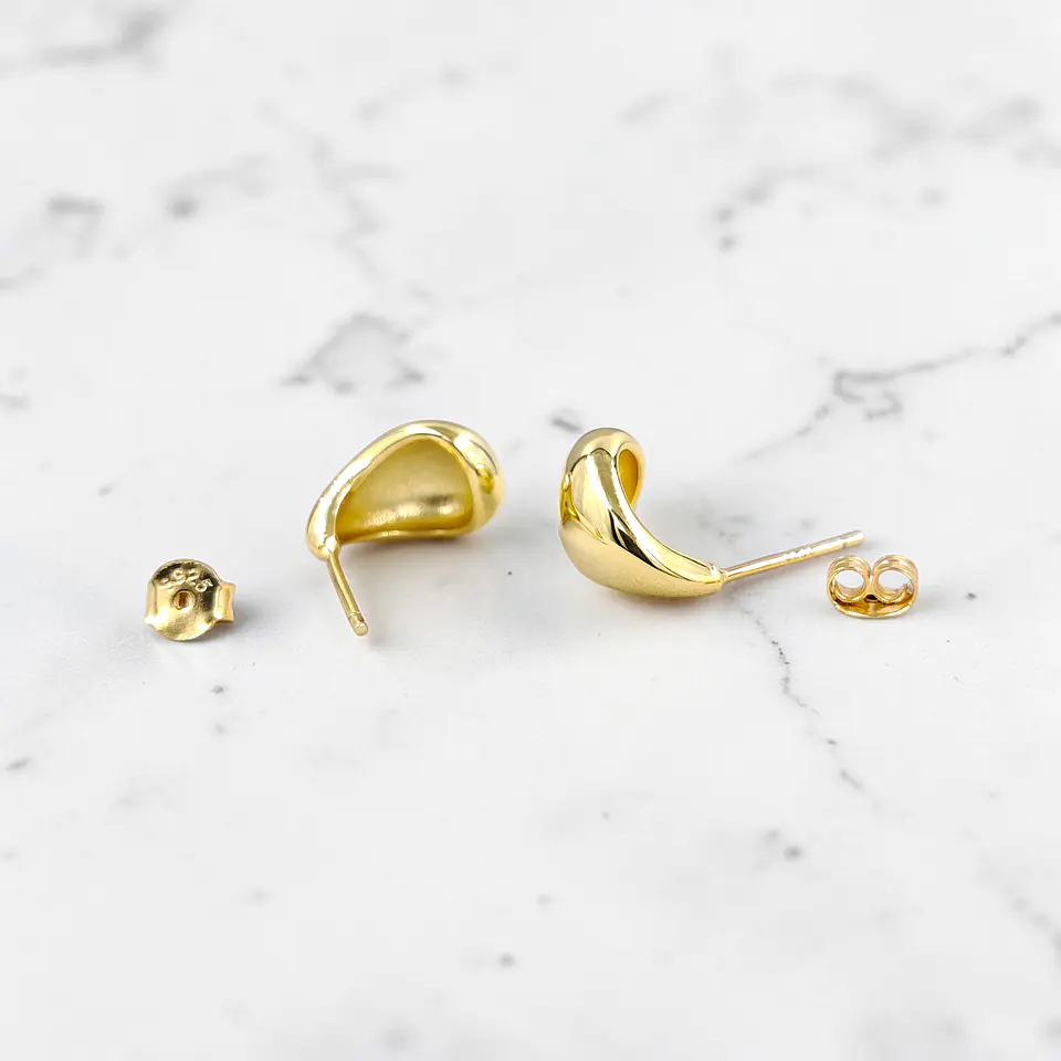 Aros Gota | Plata 925 baño de oro 18k 4