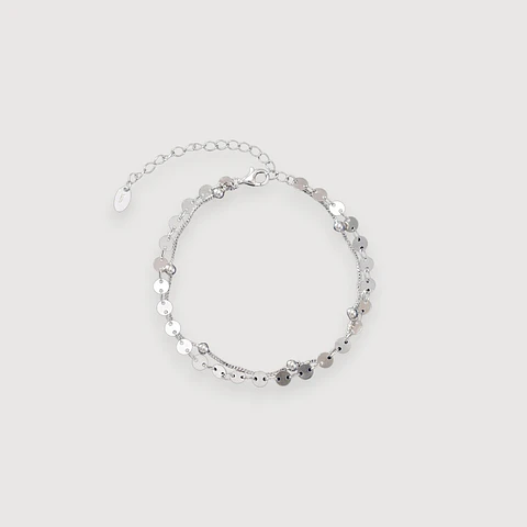 Pulsera Disco | Plata 925 baño de rodio