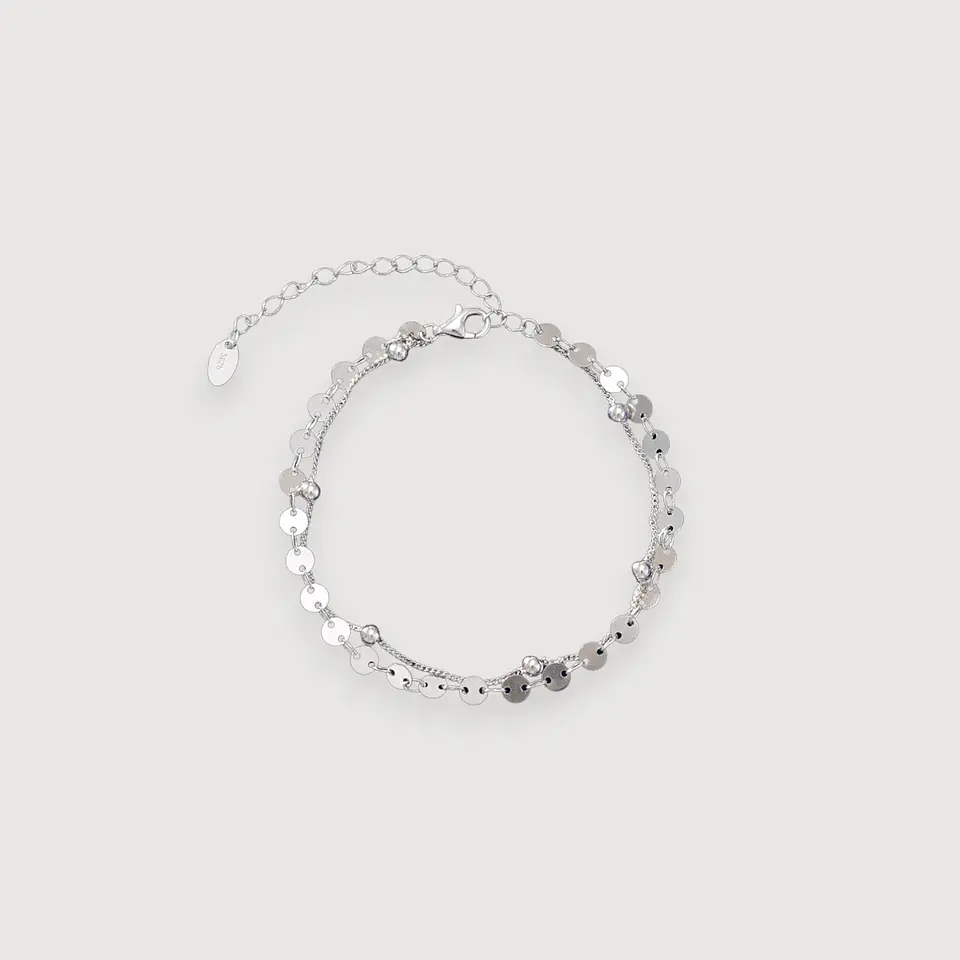 Pulsera Disco | Plata 925 baño de rodio 1