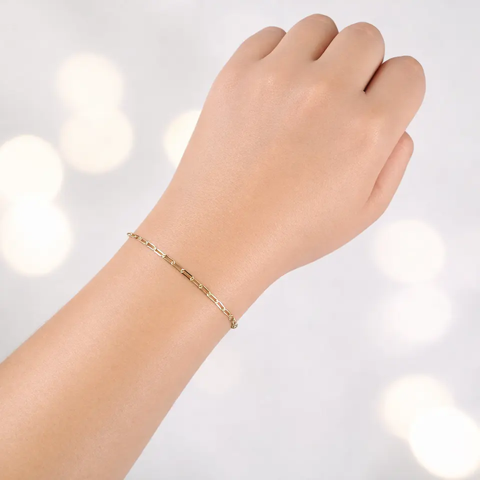Pulsera Paper Clip | Plata 925 baño de oro 18k 5