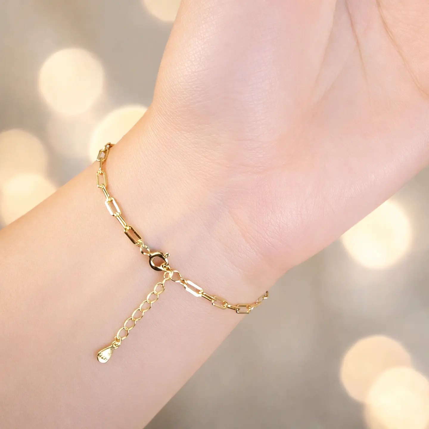 Pulsera Paper Clip | Plata 925 baño de oro 18k 6