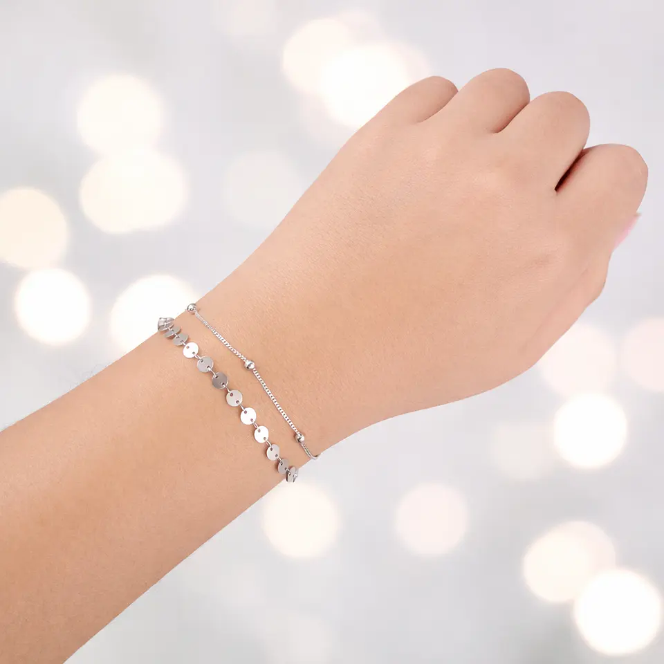 Pulsera Disco | Plata 925 baño de rodio 5