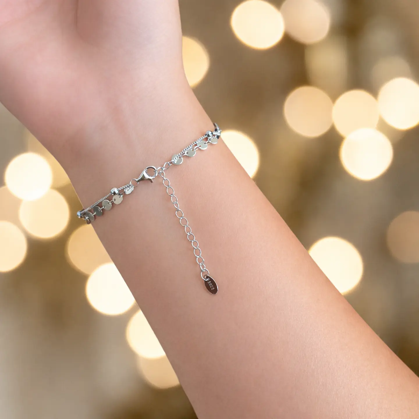 Pulsera Disco | Plata 925 baño de rodio 6