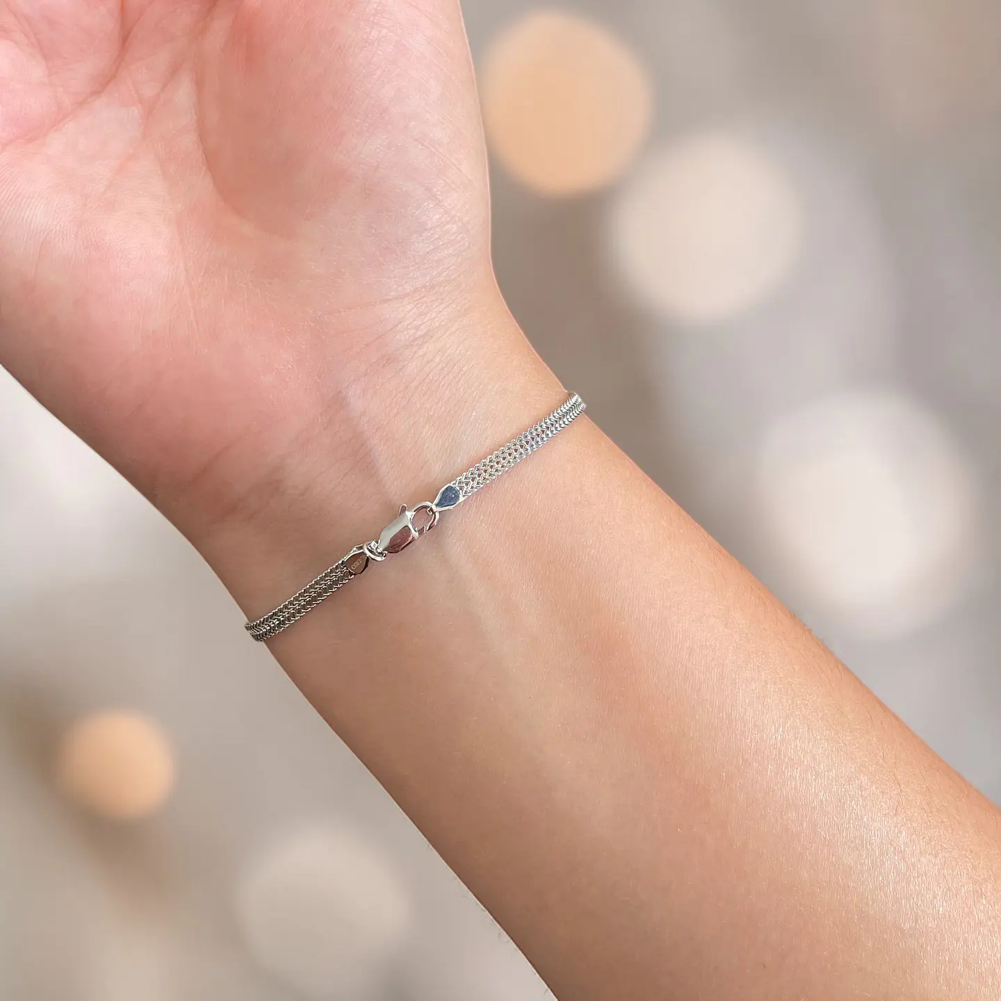 Pulsera Espiga | Plata 925 baño de rodio 7