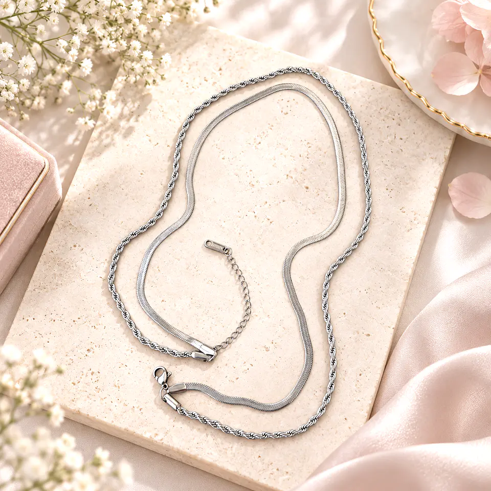 Collar Duetto Plateado 3