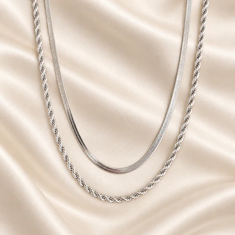 Collar Duetto Plateado