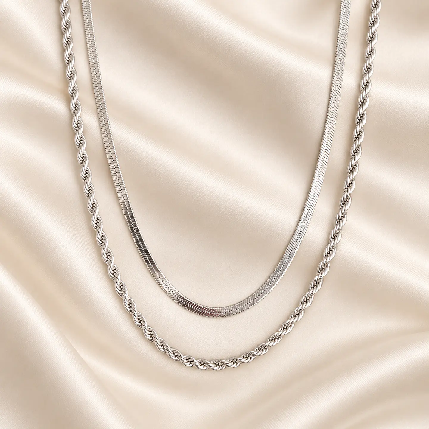 Collar Duetto Plateado 1