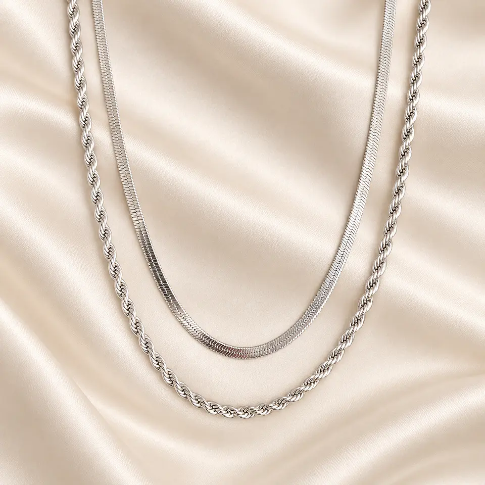 Collar Duetto Plateado 1